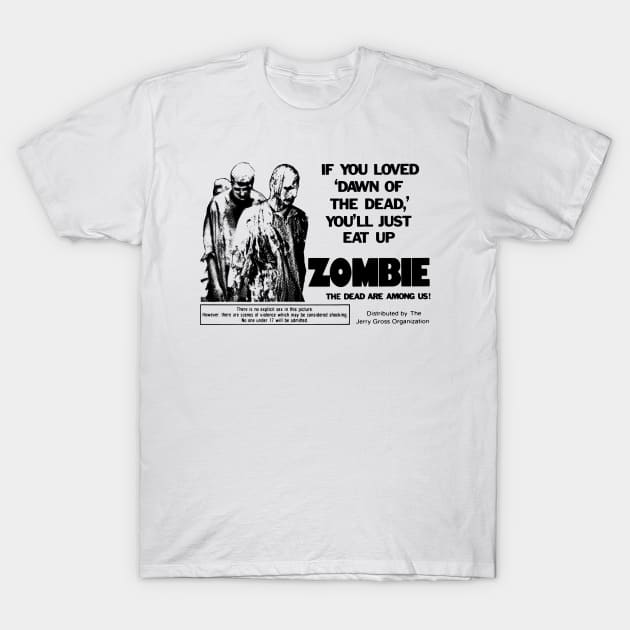 Zombie (black) T-Shirt by The Video Basement